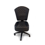 Poker Pro Chair - Black with Gold Stitching, CHA-002